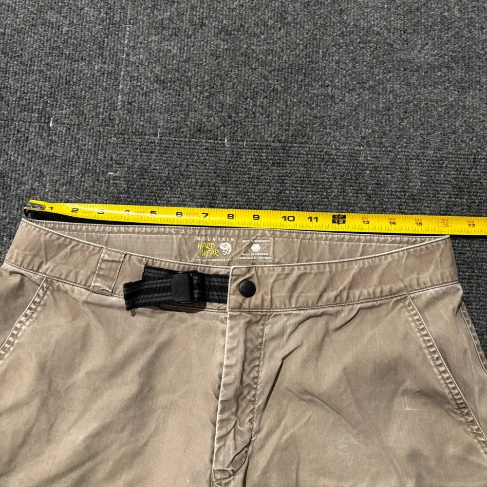 Mountain Hardwear Mens Tan Khaki Hiking Cargo Shorts Belted 32
